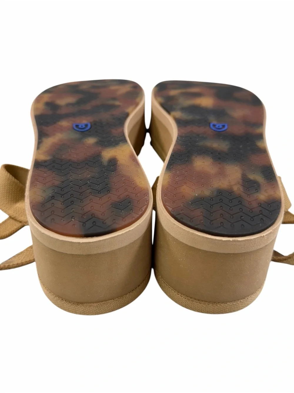 Rothy’s The Lightweight Platform Wedge Sandals in Beach Sand Woven Size 7.5